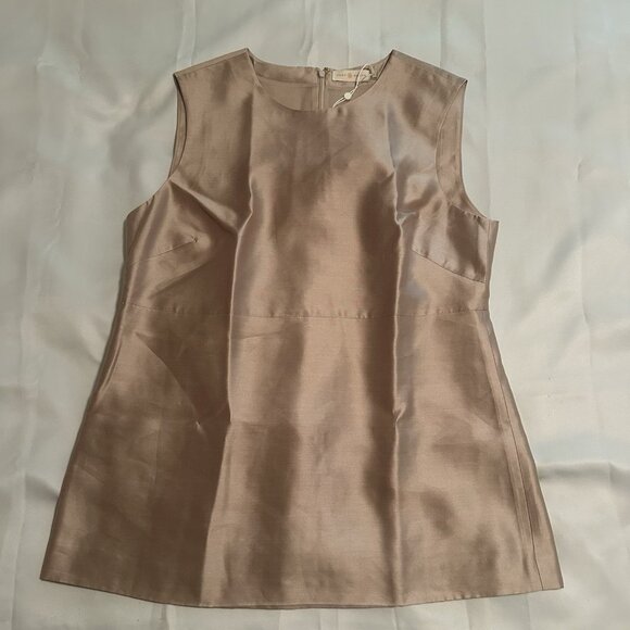 Tori Burch Size 12 Champagne Structured Tank Top - Picture 1 of 4